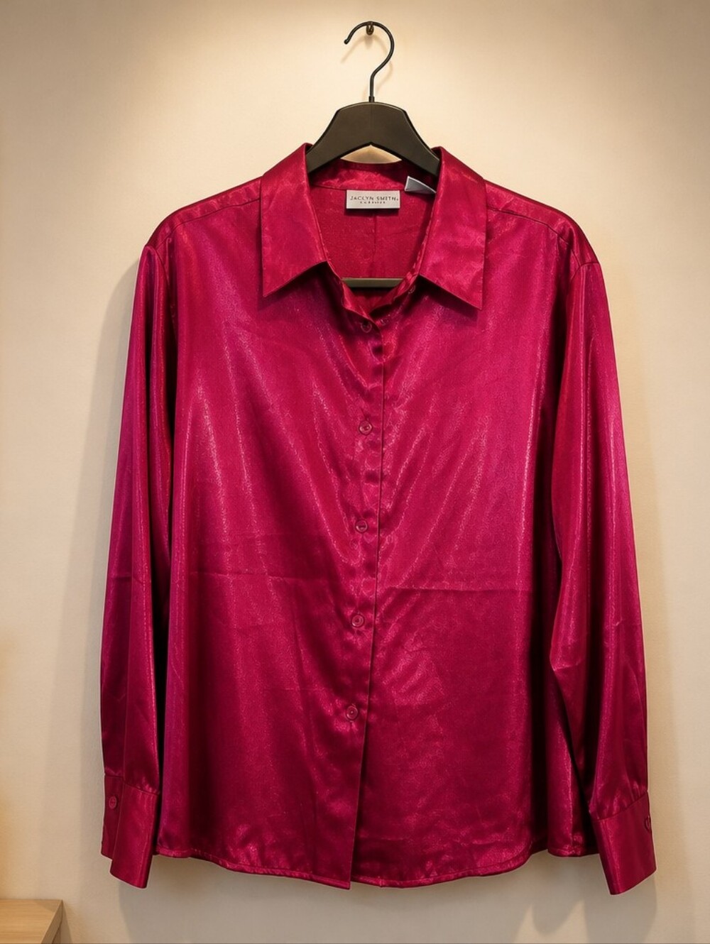 Jaclyn Smith Satin Button-Down Shirt